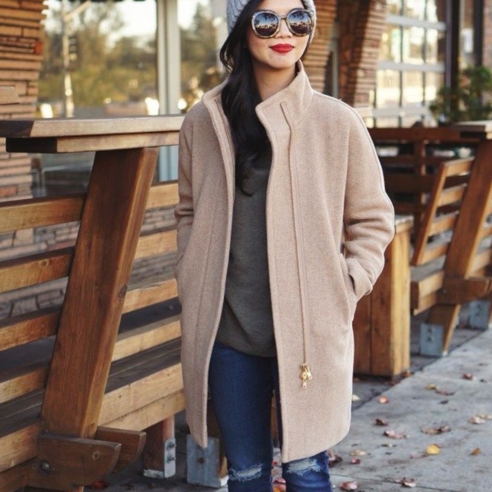 Iconic J.Crew Sandstone Cocoon Coat Stadium Cloth by Nello Gori